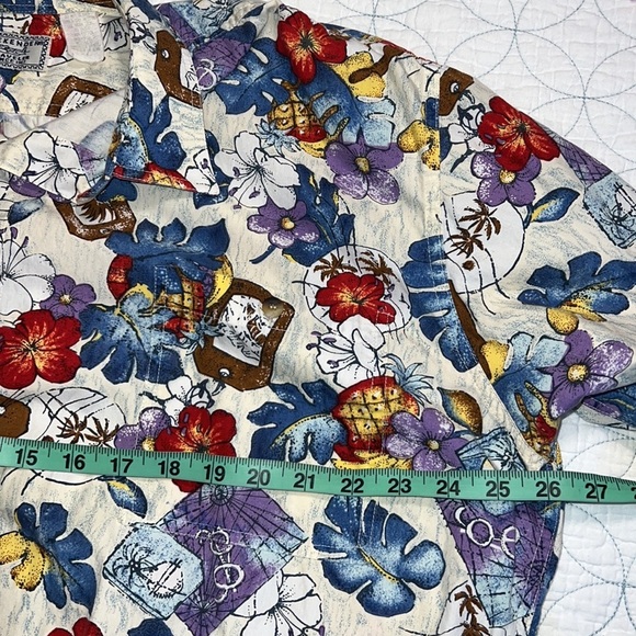 Vintage Weekender Traveler causal button down XL tropical travel vacation print - Picture 7 of 10